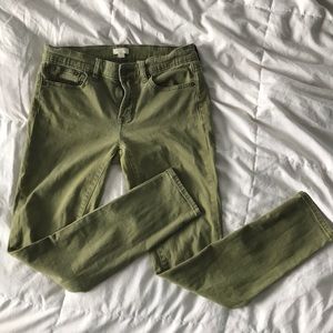 J Crew olive stretch skinny Jeans